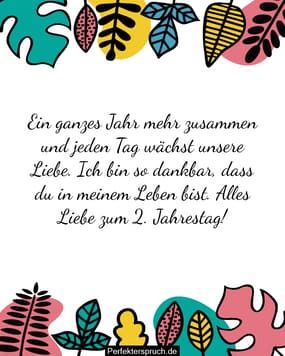 2. Jahrestag Wünsche, Sprüche und Zitate