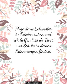 Traurige Sprüche Tod Schwester