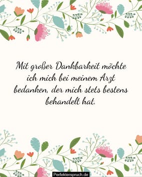 Dankeskarte Für Arzt & Krankenhauspersonal – Mit Blumenmotiv, 20,5x13,5 Cm, Inkl. Goldenem Umschlag
