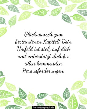 Glückwünsche zum Bestehen der Prüfung und guten Ergebnissen