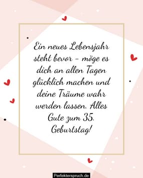 Geburtstagswunsche Zum 35 Frau