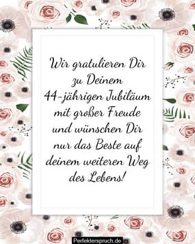150 Glückwünsche zum 44. Geburtstag mit Bildern