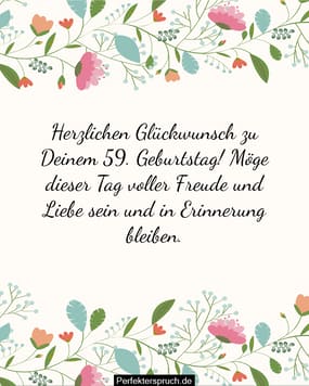 150 Glückwünsche zum 59. Geburtstag mit Bildern
