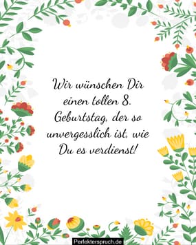 8 Geburtstag Sprche Kurz