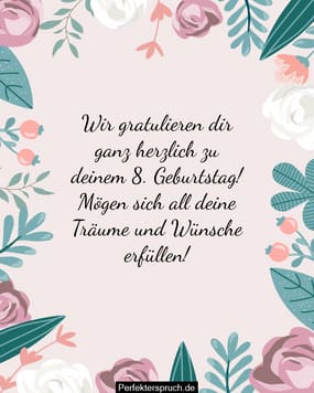 150 Glückwünsche zum 8. Geburtstag mit Bildern
