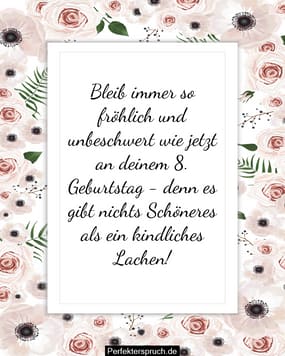 150 Glückwünsche zum 8. Geburtstag mit Bildern