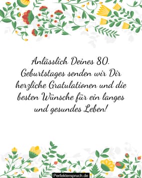150 Glückwünsche zum 80. Geburtstag mit Bildern