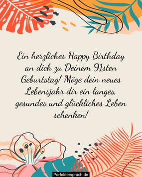 91. Geburtstagskarte Mit Weißgold-Folienballon – Lustig & Stylisch Für Ihn, Sie Oder Einfach Jeden, Der Feiert!