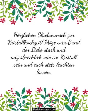150 Glückwünsche zur Kristallhochzeit mit Bildern (2023)