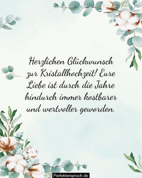 150 Glückwünsche zur Kristallhochzeit mit Bildern (2023)