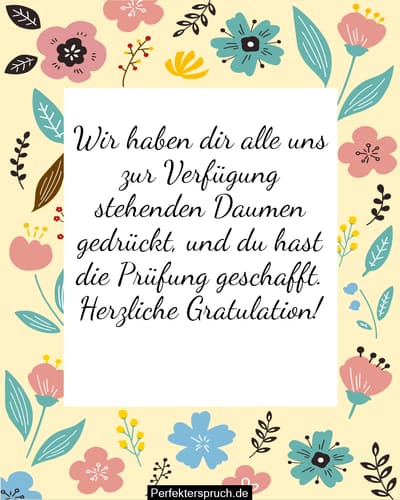 Glückwünsche zur bestandenen Prüfung mit Bildern