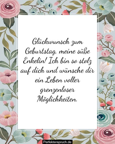 Alles Gute Zum Geburtstag Enkelin Herzlichen Glückwunsch zum Geburtstag Wünsche für Enkelin
