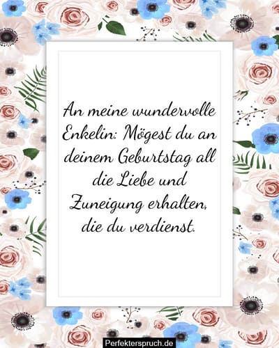 Herzlichen Glückwunsch zum Geburtstag Wünsche für Enkelin