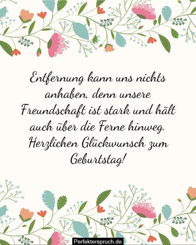 Geburtstagswünsche für Freundin aus der Ferne