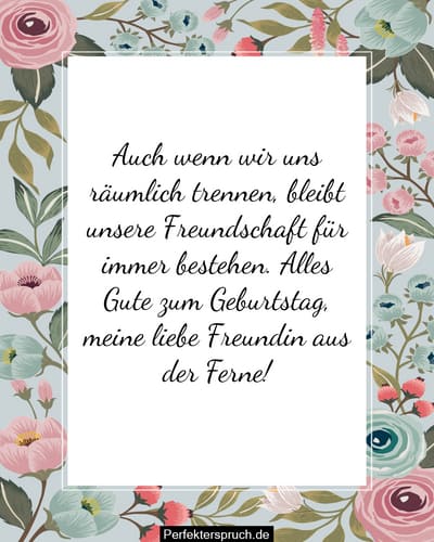 Geburtstagswünsche für Freundin aus der Ferne