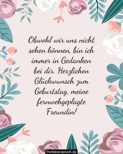 Geburtstagswünsche für Freundin aus der Ferne