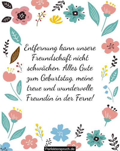 Geburtstagswünsche für Freundin aus der Ferne