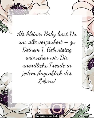 150 Glückwünsche zum 1. Geburtstag mit Bildern