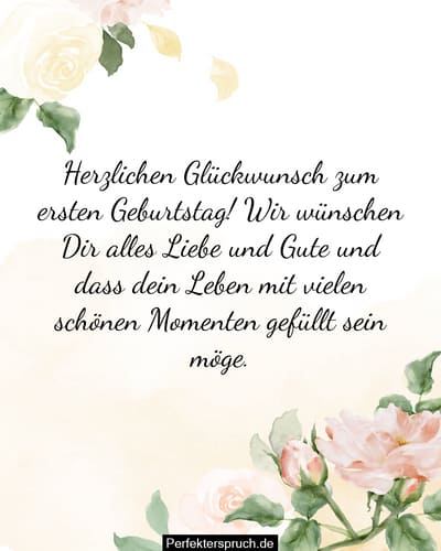 150 Glückwünsche zum 1. Geburtstag mit Bildern