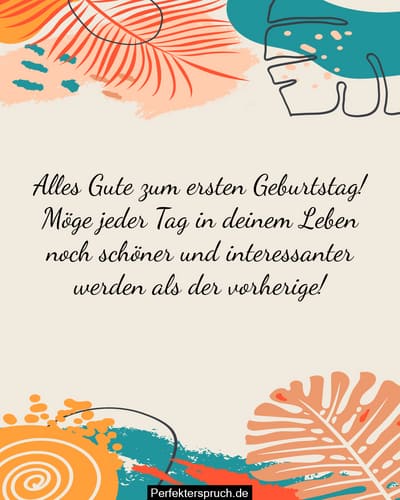 150 Glückwünsche zum 1. Geburtstag mit Bildern