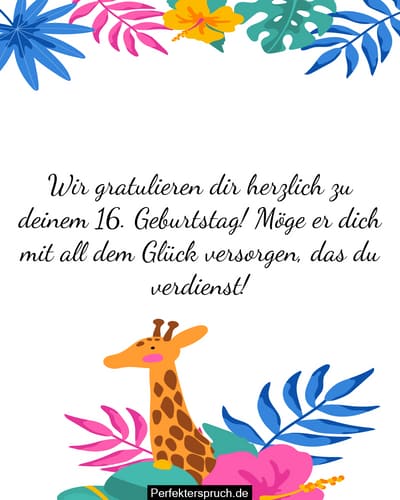 150 Glückwünsche zum 16. Geburtstag mit Bildern