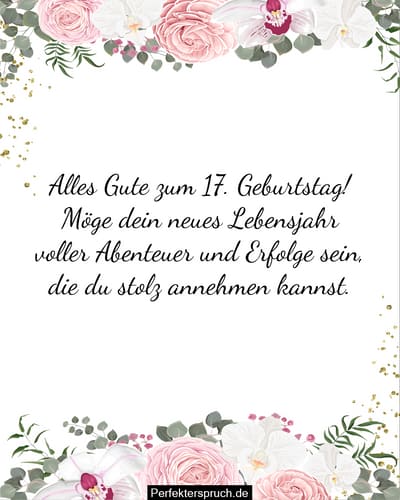 150 Glückwünsche zum 17. Geburtstag mit Bildern
