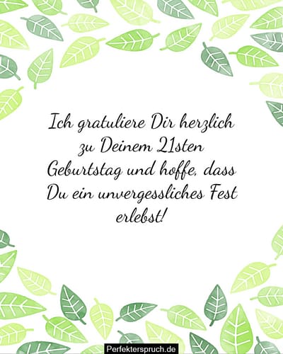 150 Glückwünsche zum 21. Geburtstag mit Bildern