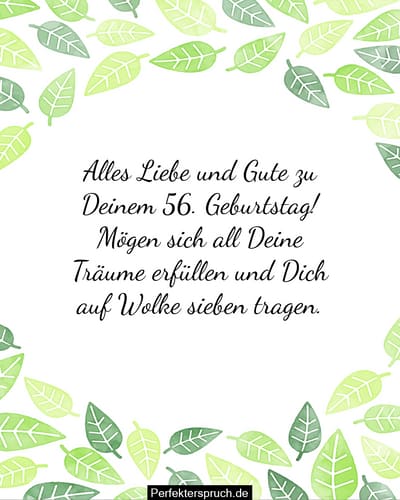 150 Glückwünsche zum 56. Geburtstag mit Bildern