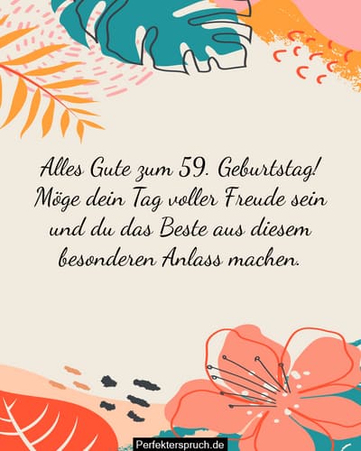 150 Glückwünsche zum 59. Geburtstag mit Bildern