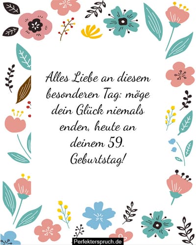 150 Glückwünsche zum 59. Geburtstag mit Bildern