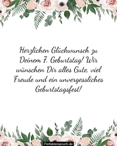 150 Glückwünsche zum 7. Geburtstag mit Bildern
