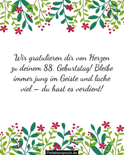 150 Glückwünsche zum 88. Geburtstag mit Bildern