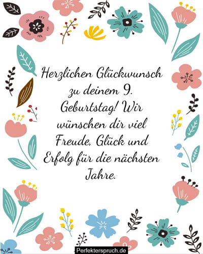 150 Glückwünsche zum 9. Geburtstag mit Bildern