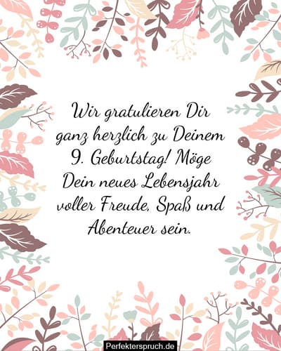 Glückwünsche Zum 9 Geburtstag Enkelkind