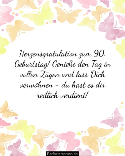 150 Glückwünsche zum 90. Geburtstag mit Bildern