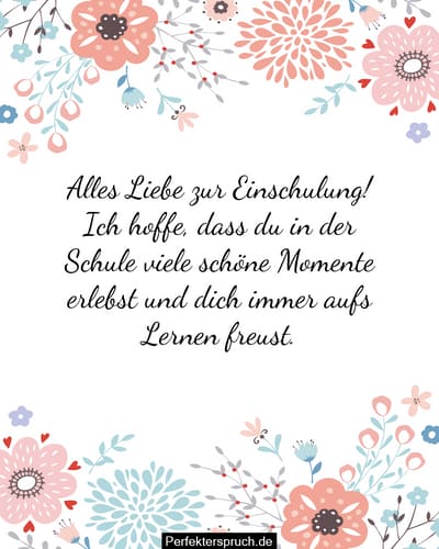 Wunderschne Zur Einschulung Gedichte Bilder