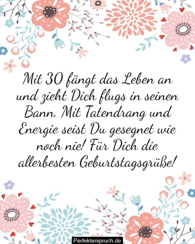 Glückwünsche zum 30. Geburtstag mit Bildern zum runterladen