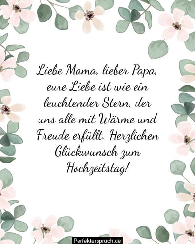 Hochzeitstag Eltern Spruch