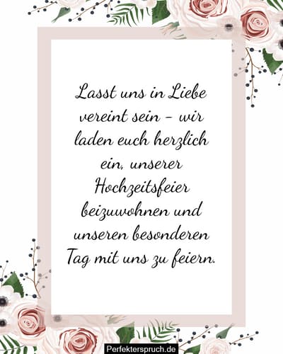 150 HochzeitseinladungsSprüche und Zitate