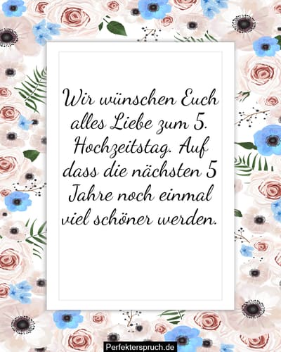 Gluckwunsche Zum 5 Hochzeitstag Kostenlos