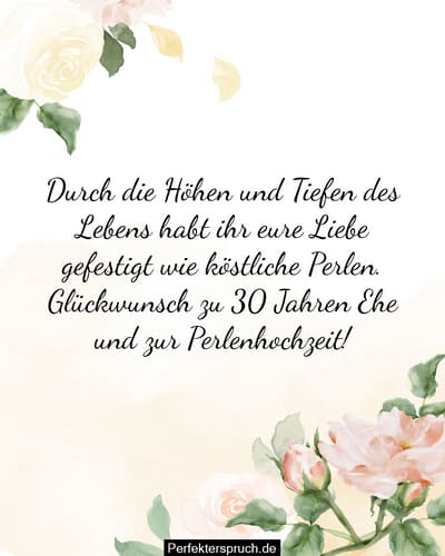 150 Glückwünsche zur Perlenhochzeit mit Bildern (2024)