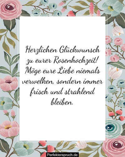 150 Glückwünsche zur Rosenhochzeit mit Bildern (2023)