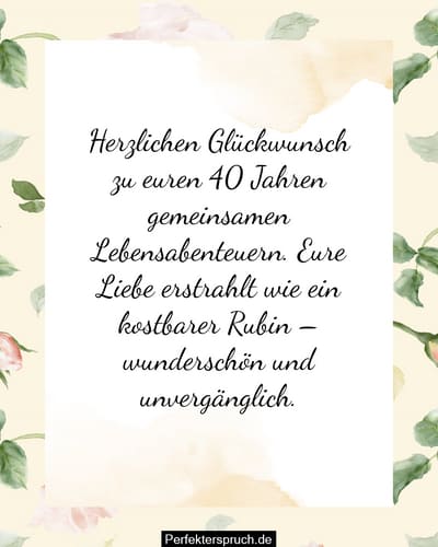 Spruche Zur Rubinhochzeit Zum Ausdrucken