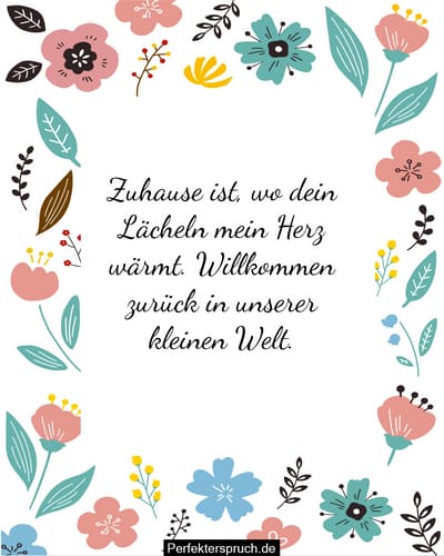 WillkommensSprüche für Zuhause für Ehemann oder Freund